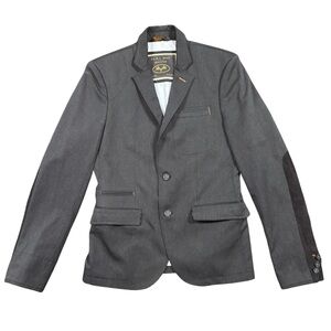 Zara Man Denim Couture Blazer 36 Slim Fit Elbow Patch Jacket